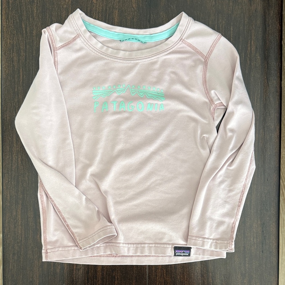 Patagonia Blush Long Sleeve with Mint Logo